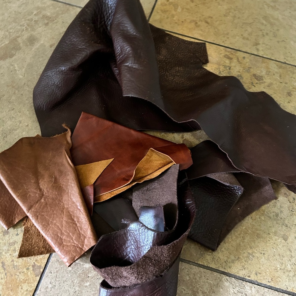 #3I- Leather remnants pieces perfect for crafting